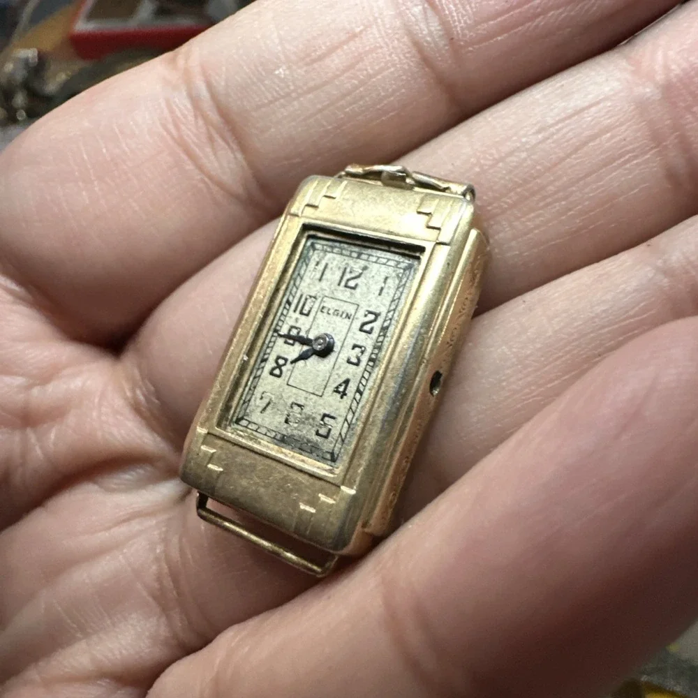 Elgin Gold-Tone Rectangular Vintage Women's Watch